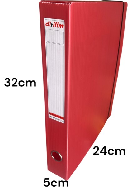 Arşiv Kutusu ve Arşiv Klasörü Set 42X35*30 ve 24X5X32 7ADET Set Kırmızı Klasör Kutusu Plastik