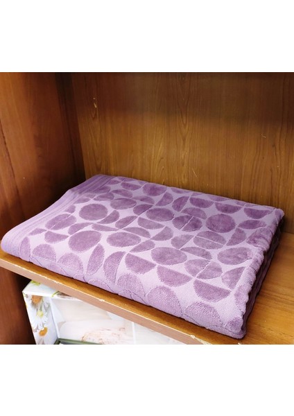 Kadife Pamuk Büyük Boy Banyo Havlusu (90X150)-CIRCULAR Mürdüm