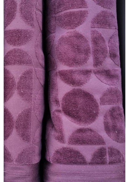 Kadife Pamuk Büyük Boy Banyo Havlusu (90X150)-CIRCULAR Mürdüm modelleri