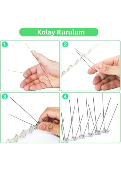 Demonte Paslanmaz Kuş Kondurmaz Tel 2 M 4 Adet