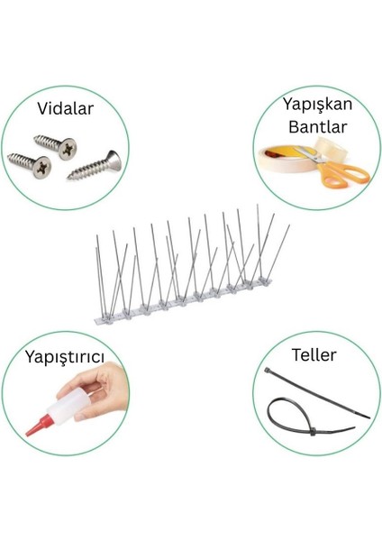 Demonte Paslanmaz Kuş Kondurmaz Tel 2 M 4 Adet