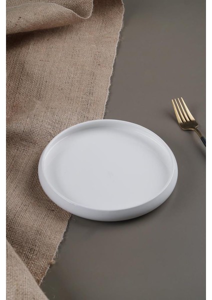 Bianco Perla 6 Adet Porselen Yuvarlak Servis Tabak - 20 cm SCT-21-0222