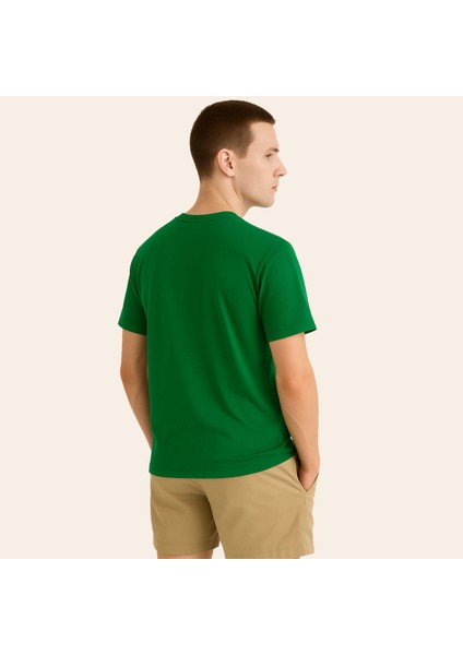 Mythical Istanbul Elowen Yeşil Erkek Tasarım Tişört Bisiklet Yaka Pamuklu Tshirt