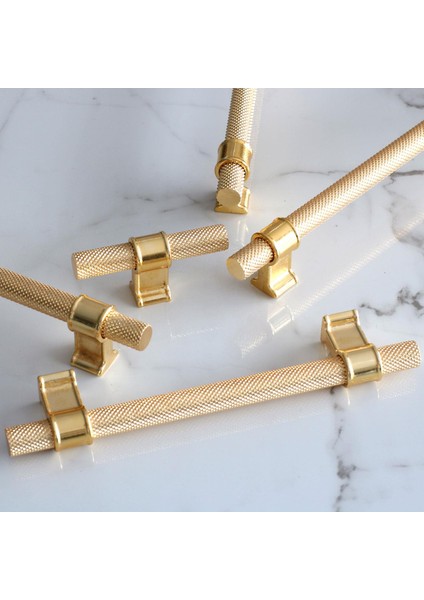Mobilya Çekmece Mutfak Dolabı Dolap Kulpları Kulbu Altın Gold Metal Kulp 128 mm Tırtıklı Desen fırsatları