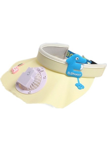 Yaz Güneş Kremi Güneşlik Fan Şapka Moda Büyük Şapka USB Şarj Edilebilir Fan Boş Silindir Şapka Açık Güneş Şapkası (Yurt Dışından)