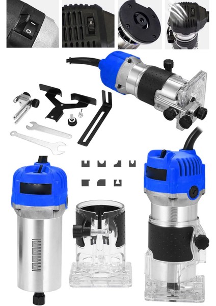 Japan Pro Seri 1800 Watt 6 Kademe Devir Ayarli Formika Traşlama Freze Makinası Pens 6 mm fiyatları