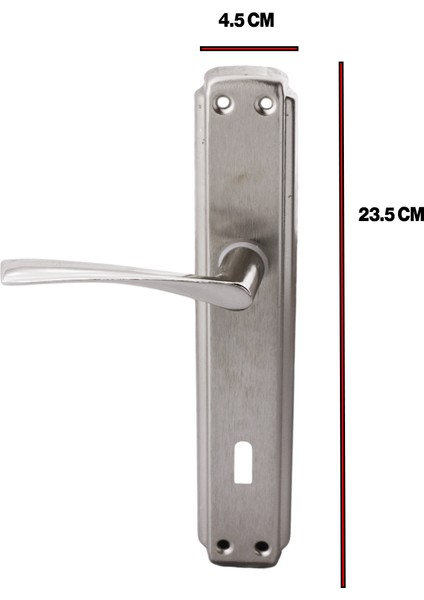 Oda Kapı Kolu (5 Takım) Inox Aynalı Sağa Sola Uygun Iç Dış Ahşap Pvc Metal Çelik Kapısı Tutamağı