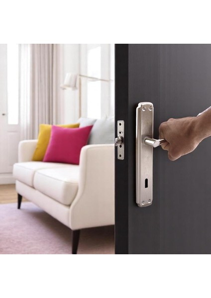 Oda Kapı Kolu (5 Takım) Inox Aynalı Sağa Sola Uygun Iç Dış Ahşap Pvc Metal Çelik Kapısı Tutamağı