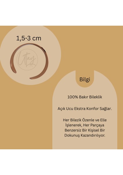 El Yapımı Gül Deseni Işlemeli Geniş Bakır Kelepçe Bileklik - Otantik ve Şık