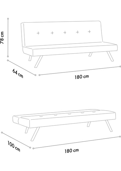 Zola Üçlü Yataklı Koltuk - Soho Siyah