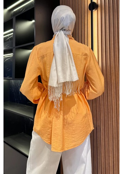 Omuz Büzgülü ve Taşlı Tesettür Gömlek P-00017234