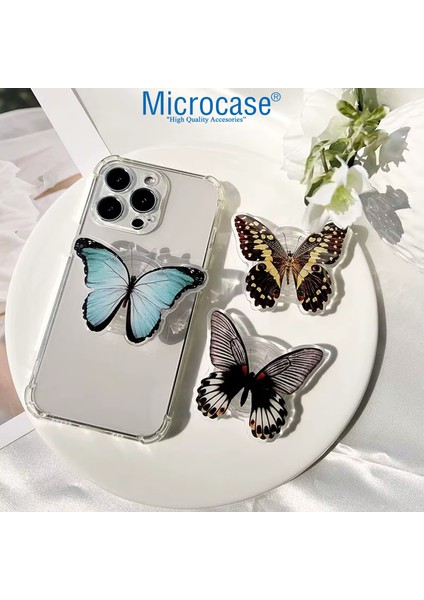 3D Kelebek Tasarımlı 3m Yapıştırmalı El Parmak Tutucu Cep Telefonu Tutacağı Popsocket - AL5247