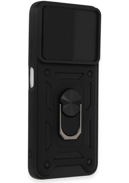 Xiaomi Redmi Note 12S Kılıf Pars Lens Yüzüklü Silikon - Siyah Gnzrz