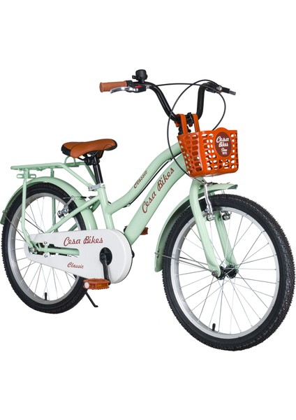 Cesa Bikes Bagajlı Demir Çamurluk 20 Jant 7-10 Yaş Pastel Yeşil Çocuk Bisikleti