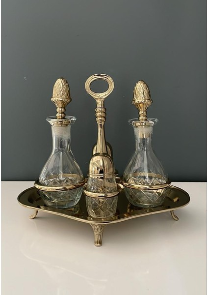 Yağlık ve Sirkelik Seti Gold 27X20X22,5 cm
