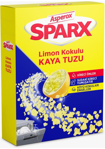 Sparx Limon Kokulu Bulaşık Makinesi Kaya Tuzu 1,5 kg