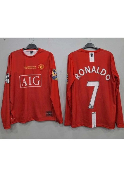 Manchester/united 2008 Moskova Ronaldo Uzun Kol Yetişkin Forma