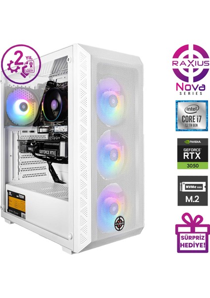 Nova G2 I7 3050-127F016 I7-12700F 64GB 2tb SSD RTX3050 6 GB W11P Gaming Masaüstü Bilgisayar