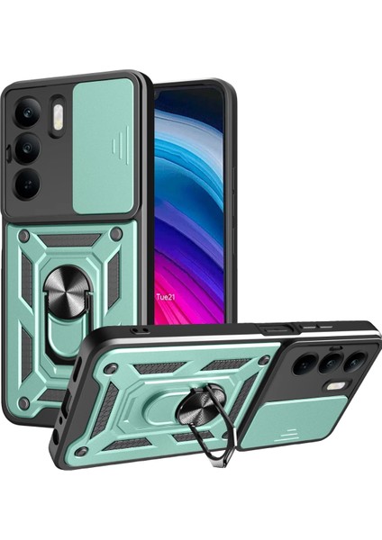 Realme C75 4g Kılıf Pars Lens Yüzüklü Silikon - Yeşil Gnzrz