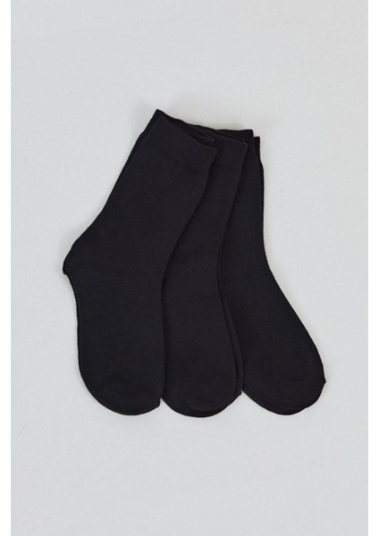 Siyah 3'lü Örme Soket Çorap 1021