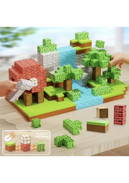Manyetik Yapı Blokları – Çocuklar Için Renkli Eğitici Geliştirici 3 Boyutlu 64 Parça Manyetik Küp Oyun Seti – Mc Minecraft Manyetik Küpler fiyatları
