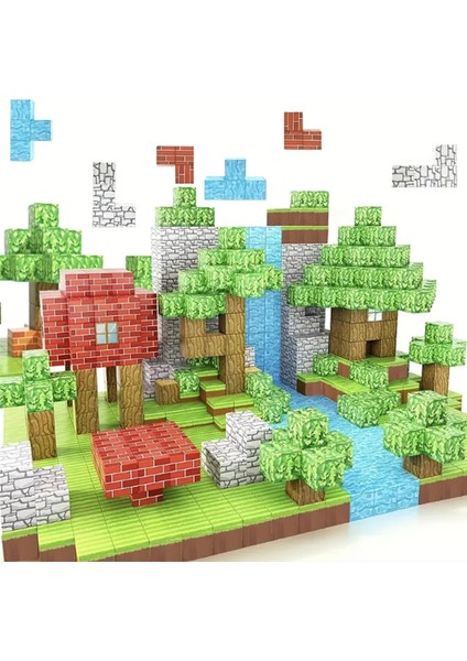Manyetik Yapı Blokları – Çocuklar Için Renkli Eğitici Geliştirici 3 Boyutlu 64 Parça Manyetik Küp Oyun Seti – Mc Minecraft Manyetik Küpler indirimleri