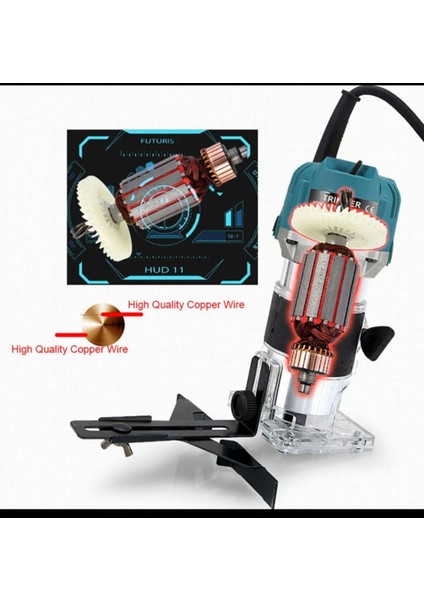 Pro 6 Kademe Devir Ayarlı 600W Formika Traşlama Freze Makinesi 6mm Pens 2 Yıl Garantili modelleri