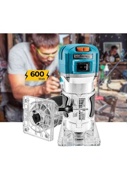 Pro 6 Kademe Devir Ayarlı 600W Formika Traşlama Freze Makinesi 6mm Pens 2 Yıl Garantili fırsatları