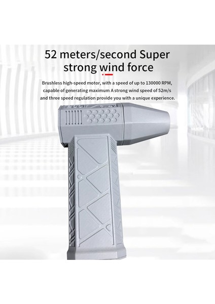 X3 Mini Turbo Şiddetli Fan 130000 Rpm Güçlü Üfleyici LED Turbo Jet Fan 52+M/s Fırçasız Motor Klavye Araba Temizleyici Için (Yurt Dışından)