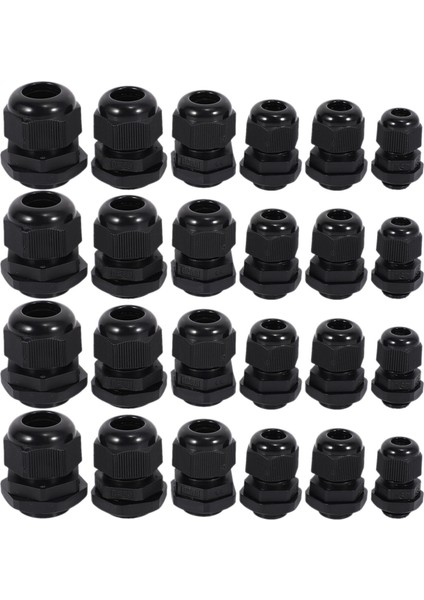24 Adet Plastik Su Geçirmez Ayarlanabilir 3,5 - 13MM Kablo Rakoru Bağlantıları, Pg7, Pg9, PG11, PG13.5, PG16, 24'lü Paket (Yurt Dışından)