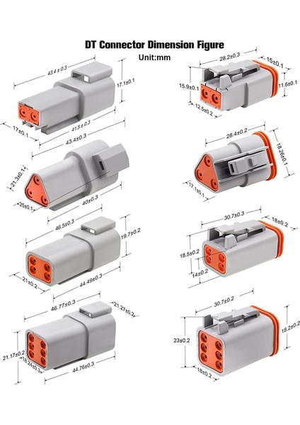Dt Konnektör, 2 3 4 6 Pin Deutsch Konnektör Kiti, Damgalı Kontaklı Su Geçirmez Otomotiv Elektrik Konnektörleri (Yurt Dışından)
