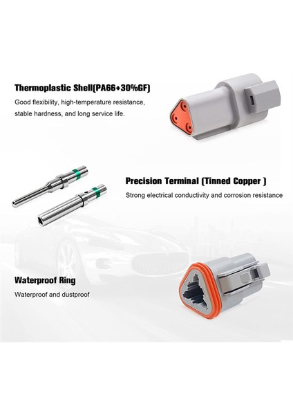 Dt Konnektör, 2 3 4 6 Pin Deutsch Konnektör Kiti, Damgalı Kontaklı Su Geçirmez Otomotiv Elektrik Konnektörleri (Yurt Dışından)