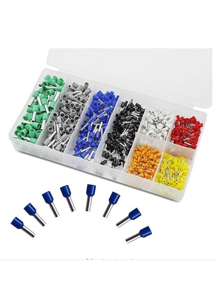 800 Pcs Yüksük Kiti, Tel Yüksük Sıkma Konnektörü, Yalıtımlı Kordon Pim Uç Terminali Awg 22-10 Kiti, Kılıflı Büyük Ürün Çeşitliliği Yüksük Kiti (Yurt Dışından)