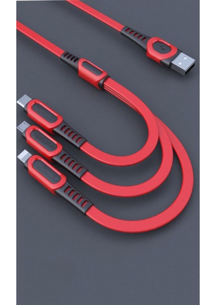 Xiaomi Mi 10 10T 11 11I Pro Lite Ultra Şarj Kablosu 3in1 (Type-C-Lihgtning-Micro) 1.3m 3A fiyatları