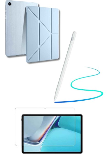 Galaxy A9 Plus Uyumlu 360 Tam Koruma Tablet Kılıfı Dokunmatik Tablet Kalemi Kırılmaz Ekran Koruyucu