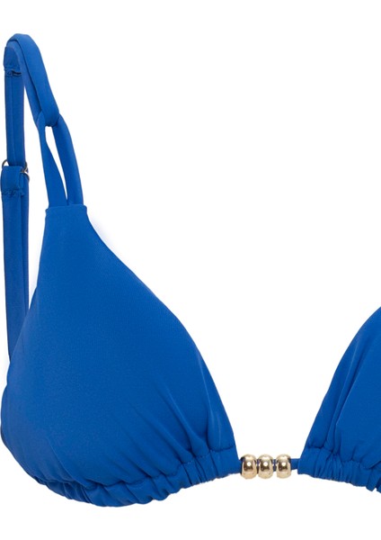 Aquaviva Kadın Saks Izabella Gold Aksesuarlı Üçgen Bikini Takımı modelleri