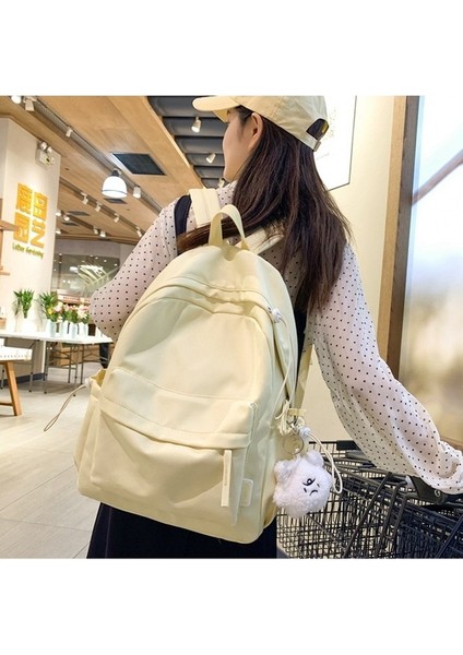 Tatlı Yumuşak Kız Düz Büyük Kapasiteli Öğrenci Okul Üniversite Öğrencisi Sırt Kadın Çantası (Yurt Dışından) indirimleri