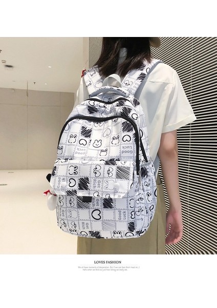 Kadınlar Için Yeni Okul Çantası Ortaokul ve Lise Için Büyük Kapasiteli Sırt Çantası Niş Tasarım Rahat Grafiti Büyük Kapasiteli Sırt Çantası (Yurt Dışından) fiyatları