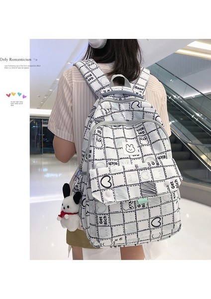 Kadınlar Için Yeni Okul Çantası Ortaokul ve Lise Için Büyük Kapasiteli Sırt Çantası Niş Tasarım Rahat Grafiti Büyük Kapasiteli Sırt Çantası (Yurt Dışından) modelleri