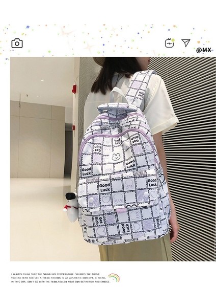 Kadınlar Için Yeni Okul Çantası Ortaokul ve Lise Için Büyük Kapasiteli Sırt Çantası Niş Tasarım Rahat Grafiti Büyük Kapasiteli Sırt Çantası (Yurt Dışından) indirimleri