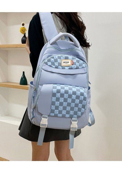 Kız Okul Niş Ekose Büyük Kapasiteli Sırt Lise Öğrencisi Sırt Çantası (Yurt Dışından) modelleri