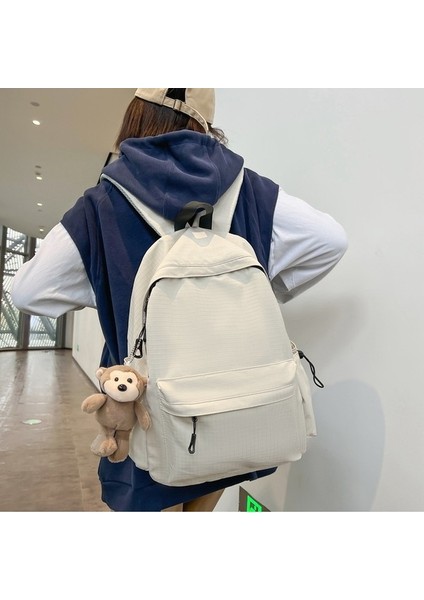 2024 Bahar Yeni Öğrenci Sırt Çantası Okul Çantası Basit Kore Tarzı Sırt Çantası Kadın Seyahat Eğlence Çantası (Yurt Dışından) fırsatları