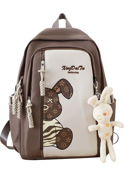 2023 Kore Tide Cool Double Çanta Moda Kişilik Üniversite Okul Çantası Seyahat Eğlence Büyük Kapasiteli Sırt Çantası (Yurt Dışından)