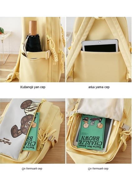 2023 Kore Tide Cool Double Çanta Moda Kişilik Üniversite Okul Çantası Seyahat Eğlence Büyük Kapasiteli Sırt Çantası (Yurt Dışından) fırsatları