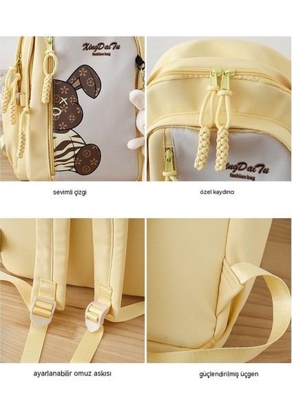 2023 Kore Tide Cool Double Çanta Moda Kişilik Üniversite Okul Çantası Seyahat Eğlence Büyük Kapasiteli Sırt Çantası (Yurt Dışından) indirimleri