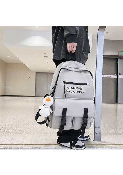 Sırt Erkek Gündelik Sırt Büyük Kapasiteli Okul Kadın Ortaokul Üniversite Öğrencileri Kore Versiyonu Düz Renk Tüm Maç Çanta (Yurt Dışından) fırsatları