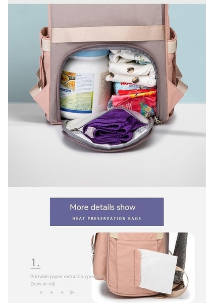 Çok Fonsksiyonlu Anne ve Bebek Çantası - Pembe (Yurt Dışından) fiyatları