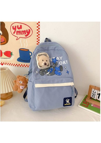 2023 Yeni Öğrenci Sırt Çantası Sevimli Ayı Rahat Büyük Kapasiteli Ortaokul Kampüsü Okul Çantası (Yurt Dışından) modelleri