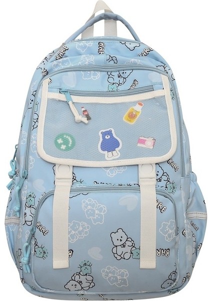 Okul Sezonu Karikatür Sevimli Okul Kadın Ortaokul Öğrencisi Kampüs Sırt Ayı Baskı Sırt Çantası (Yurt Dışından)
