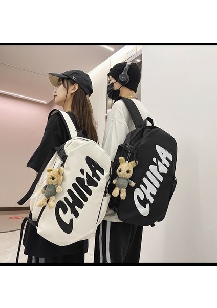 2023 Kişiselleştirilmiş Mektup Orta Okul Öğrenci Okul Çantası Yeni Moda Trendi Sırt Çantası Kadınlar Için Büyük Kapasiteli Rahat Sırt Çantası (Yurt Dışından) fırsatları